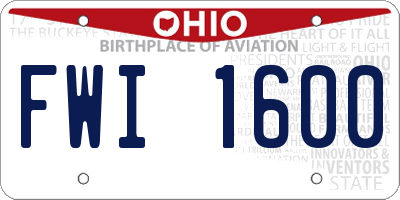 OH license plate FWI1600