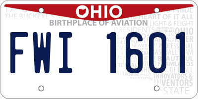 OH license plate FWI1601