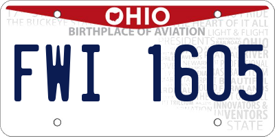 OH license plate FWI1605
