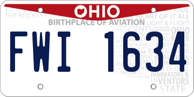 OH license plate FWI1634