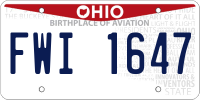 OH license plate FWI1647
