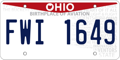 OH license plate FWI1649