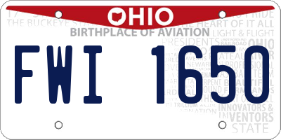 OH license plate FWI1650