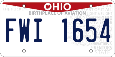 OH license plate FWI1654