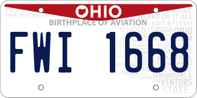 OH license plate FWI1668
