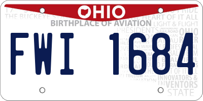 OH license plate FWI1684