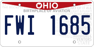 OH license plate FWI1685