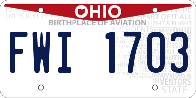 OH license plate FWI1703