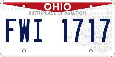 OH license plate FWI1717