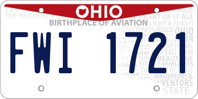 OH license plate FWI1721
