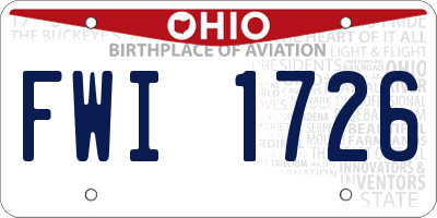 OH license plate FWI1726