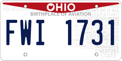 OH license plate FWI1731