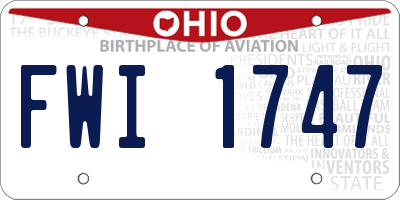 OH license plate FWI1747