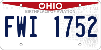 OH license plate FWI1752