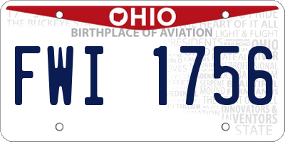 OH license plate FWI1756