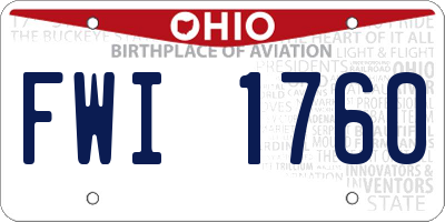 OH license plate FWI1760