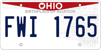 OH license plate FWI1765
