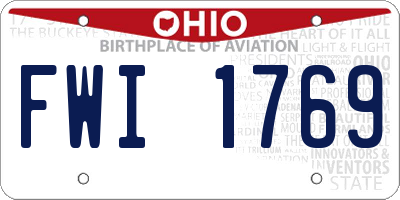 OH license plate FWI1769