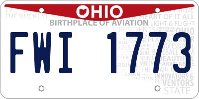 OH license plate FWI1773