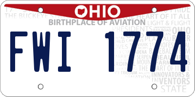 OH license plate FWI1774