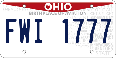OH license plate FWI1777