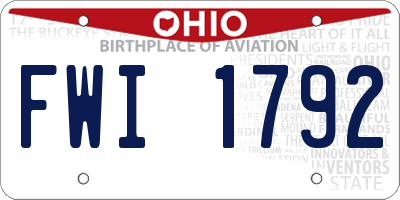 OH license plate FWI1792