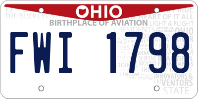 OH license plate FWI1798