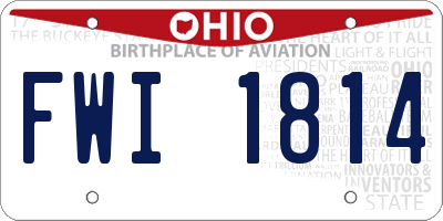 OH license plate FWI1814