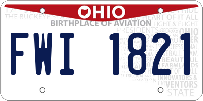 OH license plate FWI1821