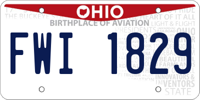 OH license plate FWI1829