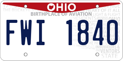 OH license plate FWI1840