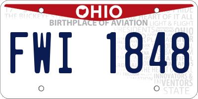 OH license plate FWI1848