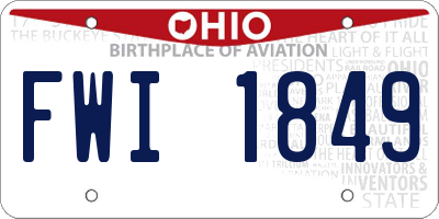 OH license plate FWI1849