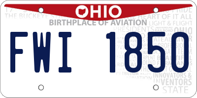 OH license plate FWI1850
