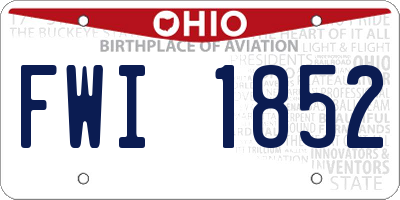 OH license plate FWI1852