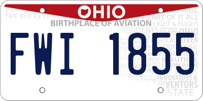 OH license plate FWI1855