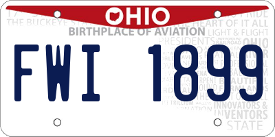 OH license plate FWI1899