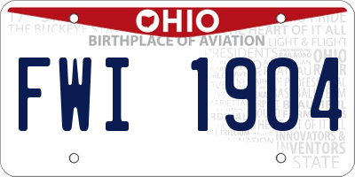 OH license plate FWI1904