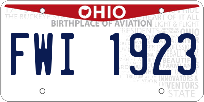 OH license plate FWI1923