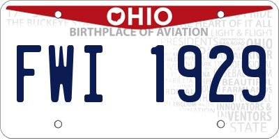OH license plate FWI1929