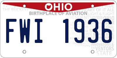 OH license plate FWI1936