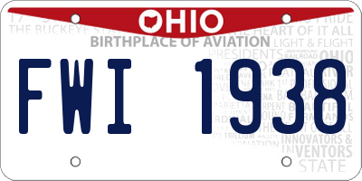 OH license plate FWI1938