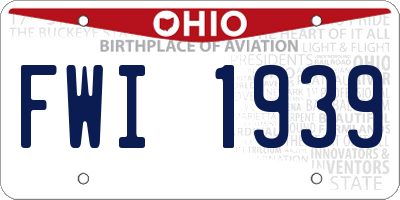 OH license plate FWI1939