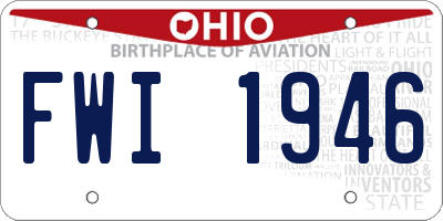 OH license plate FWI1946
