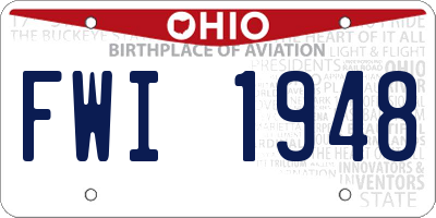 OH license plate FWI1948