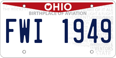 OH license plate FWI1949