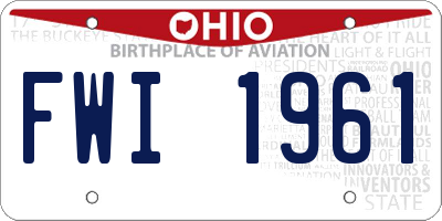 OH license plate FWI1961