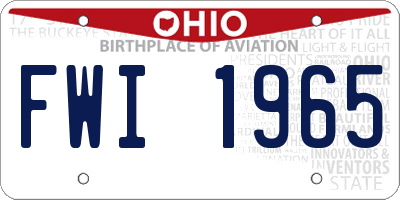 OH license plate FWI1965
