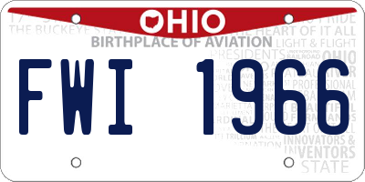 OH license plate FWI1966
