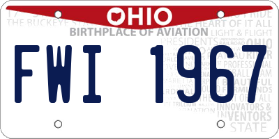 OH license plate FWI1967